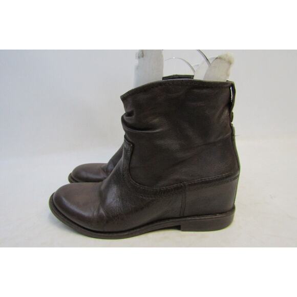 ALDO Womens Size 8 M Brown Leather Wedge Ankle Fashion Boots Bootie - Picture 1 of 11